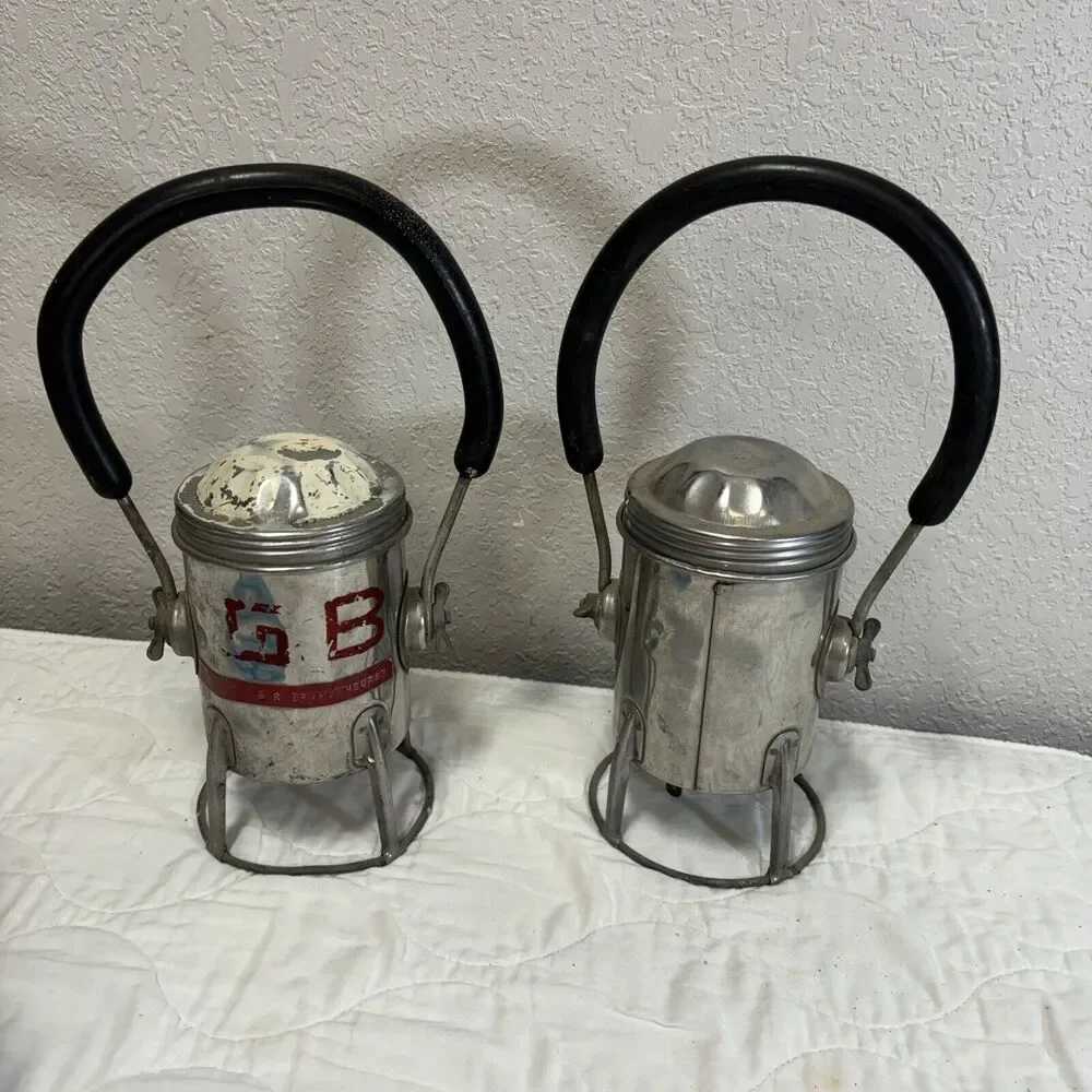 PAIR Vintage Railroad Lantern Conger Train Signal Lamp Work Lights Untested